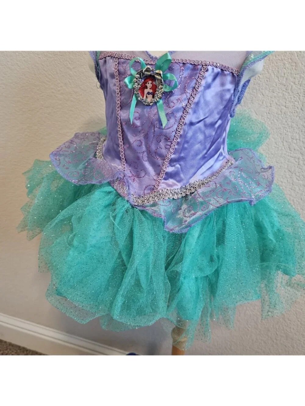 Disney Baby Ariel Mermaid Princess Dress Glitter Sparkle Dress Up Costume 6-12M